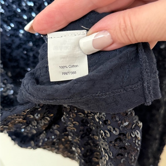 J. Crew Navy Blue Sequin Sleeveless Tank Top Size Large - Picture 4 of 11
